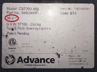 Voltage Data Plate Close-up