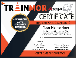 Certificate image TRAINMOR COMMERCIAL AUTO SCRUBBER TRAINING