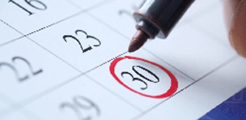 Calendar with Date Circled